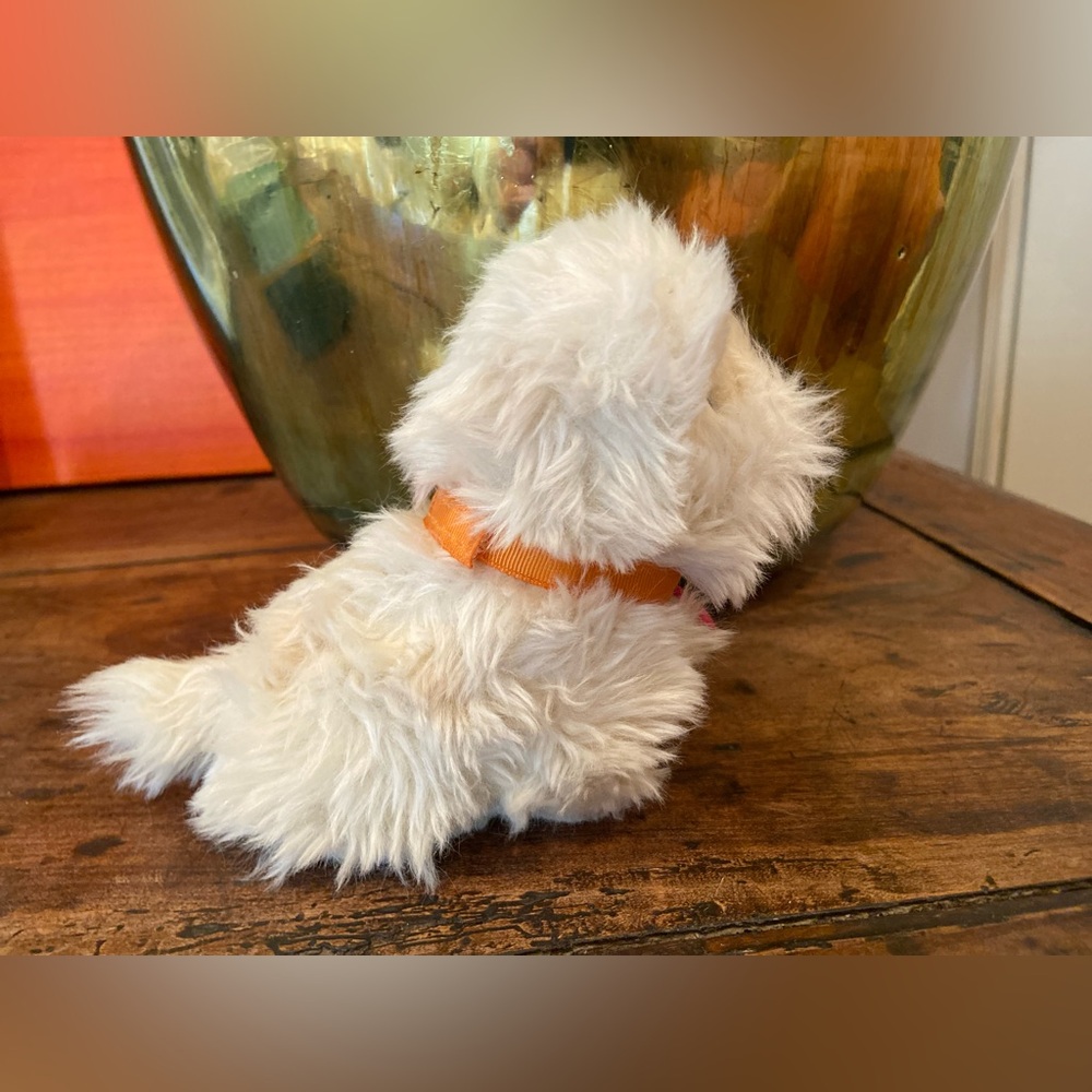 American Girl Coconut White Plush Dog with Collar and Tag - Picture 5 of 8
